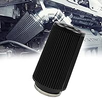 RYANSTAR Universal Clamp-On Air Filter Three Different Size 76MM 89MM 102MM High Flow Round Tapered Cone Closed-Top Cool Air Filter Cleaner Fit compatible with car and Motorcycle Black