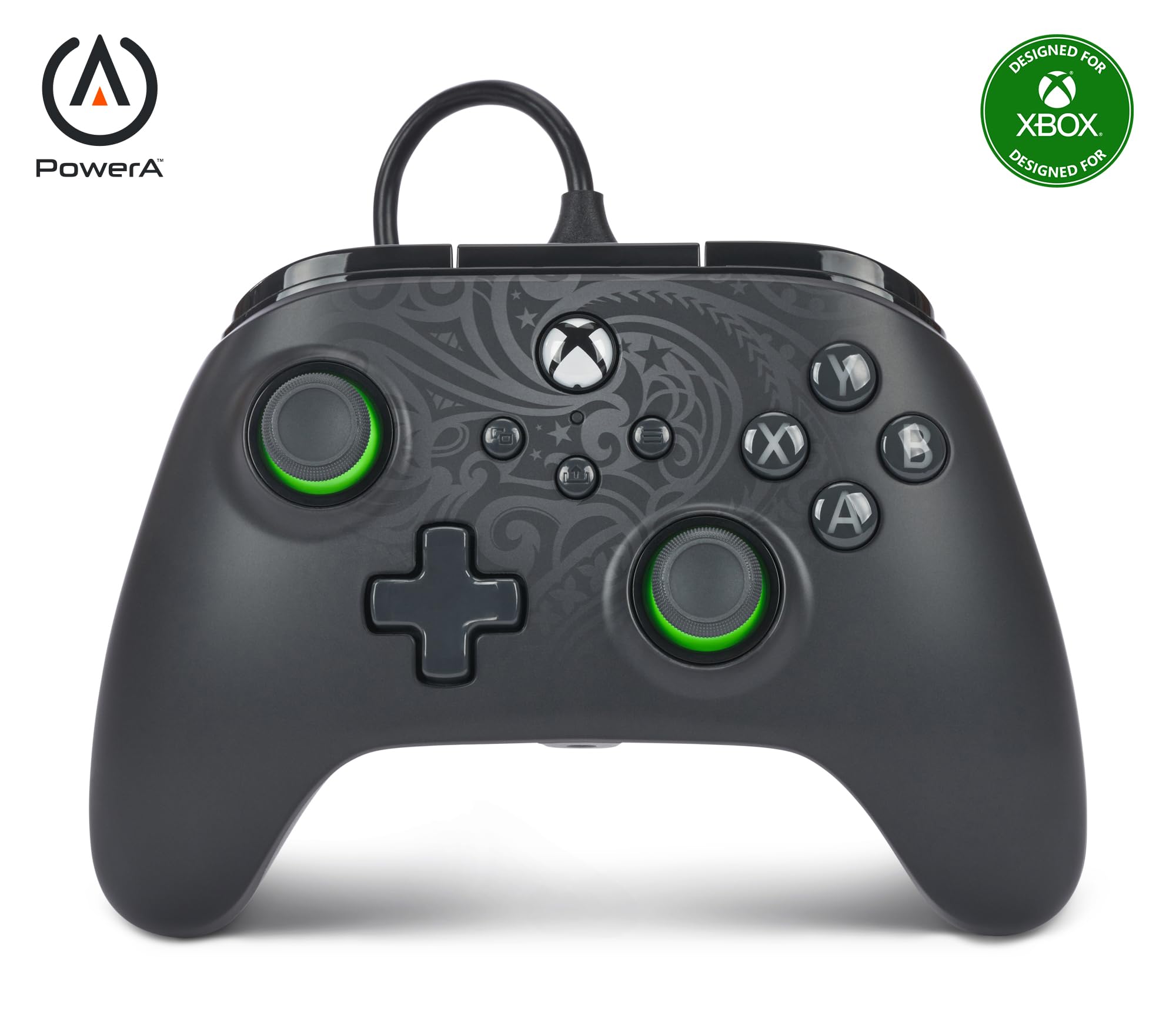 PowerA Advantage Wired Controller for Xbox Series X|S - Celestial Green, Black Xbox Controller with Detachable 10ft USB-C Cable, Mappable Buttons, Trigger Locks and Rumble Motors, Officially Licensed for Xbox