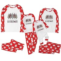 Christmas Pajamas For Family Winter Plaid Pattern Merry Christmas Print Tops+Pants Suit Christmas Pjs Matching Sets
