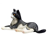 MOJO Cat Lying Black and White Toy Figure