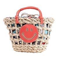 Cooco Handbag, Smile Maze Openwork Color Handle Basket Bag, pink (072)