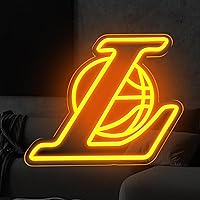 Laker Neon Sign for Wall Decor,Room decor aesthetic for Bedroom Led Signs Suitable for Man Cave Los Angeles Laker Fans Gift Led Art Wall Decorative Crs Light Sign