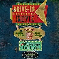 Buyartforless Retro Drive in Movie Theater 12x12 Vintage Art Print Poster by Marilu Windvand