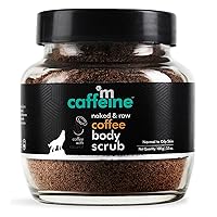 Naked and Raw Coffee Body Scrub - Body Wash Treats Ingrown Hair - Body Exfoliator Softens Skin - Coconut - Normal to Oily Skin - 3.5 oz