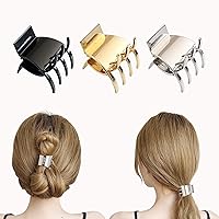 [3Packs] Small Metal Hair Claw Clips, Gold Claw Clips, Silver Hair Clips, Minimalist Hair Claw, Black Metal Hair Clip, Birthday Gift, Cute Jaw Clip
