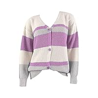 Women V-Neck Buttons Cozy Fluffy Sweater Top Loose Sweatshirt Winter Warm Coat Fashion Slouchy Long Sleeve Knit Outwear