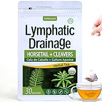 Cleavers Lymphatic Drainage Tea Bags for Lymph System Support, Horsetail and Dandelion Organic Herbal Formula, Lymphatic Cleanse & Detox, Edema Relief. Te de Cola de Caballo Herb. 30 Bags