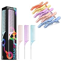 Pastel Alligator Hair Clips 10 Pack - Framar Dreamweaver Highlight Comb Set