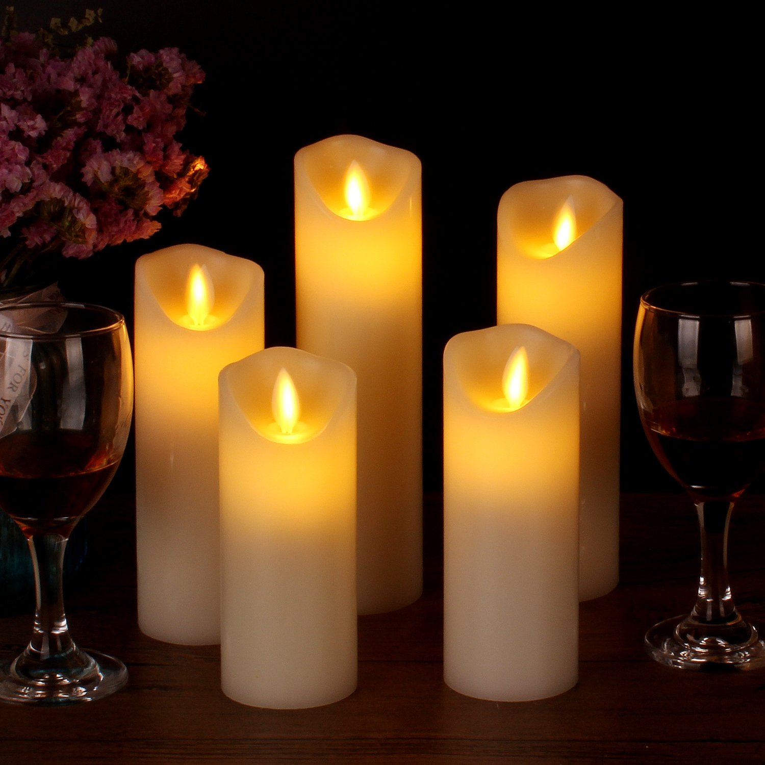 Vinkor Flameless Candles Battery Operated Candles Set Decorative Flameless Candles 4