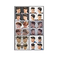 Barbershop Wall Decoration Barbershop Poster Man Hair Poster Salon Poster Men's Salon Hair Posters Short Hair Posters1 Canvas Painting Wall Art Poster for Bedroom Living Room Decor 08x12inch(20x30cm)