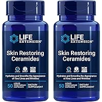 Skin Restoring Ceramides, 50 Liquid Veg Caps (Pack of 2) - Non-GMO, Vegan Phytoceramide Supplement