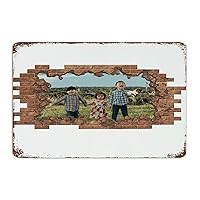 Family Photo 3D Cracked' Broken Hole Personalized Metal Signs Outdoor Farmhouse Dining Room Signs Sweet Families Collage Frame Room Decor for Men Aluminum Metal Sign for Lounge Entryway Men 8x12 Inch