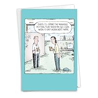 NobleWorks Hysterical Administrative Professionals Day Greeting Card (Employee) with 5 x 7 Inch Envelope (1 Card) Work Butt Off C10965APG