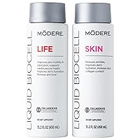 Modere Liquid Biocell Life & Skin Bundle, Multi-Patented Super Nutraceutical, Natural Collagen, Hyaluronic Acid, Improves Joint Discomfort, Promotes Younger Looking Skin, 15.2 FL oz 450ml Each