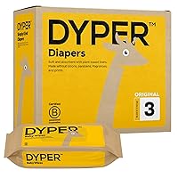 DYPER Viscose from Bamboo Baby Diapers Size 3 + 1 Pack Wet Wipes | Honest Ingredients | Made with Plant-Based* Materials | Hypoallergenic for Sensitive Skin, Unscented