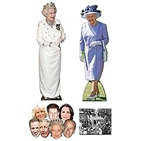 Queen Elizabeth II 90th Birthday Commemorative Pack C - Includes 2 x Cardboard Cutouts, 7 x Masks and 8x10 Photo