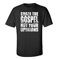 Trenz Shirt Company Share The Gospel Not Your Opinion Short Sleeve Shirt-Black-Small
