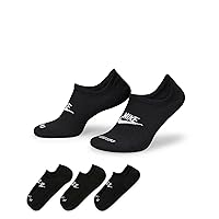 Nike Everyday Plus Cushioned Footie Socks Black | White Large
