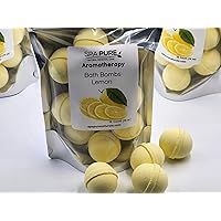 Essential Oil Bath Bombs - USA Made with Coconut Milk & Shea Butter - for a Luxurious at Home Spa Bath (12 Count) Pack of 1 (Lemon)