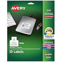 ID Labels, Sure Feed Technology, Permanent Adhesive, 1.25