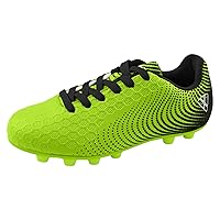 Vizari Stealth FG Soccer Shoes | Firm Ground Outdoor Soccer Shoes for Boys and Girls | Lightweight and Easy to wear Youth Outdoor Soccer Cleats | Green/Black | Little Kid