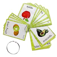 Set of Fruits Flash Cards for Toddlers(21 pc) | Kids Learning Flashcard & Montessori Pocket Cards Toys | Perfect for Pre-K Decor Background Wall Stickers, Teacher/Autism Therapists Tools