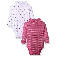 Spasilk 2-Pack Baby Turtleneck Long Sleeve Bodysuit—Baby Boy and Baby Girl—Baby Essential—Baby Shower Gift