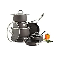 All-Clad HA1 Hard Anodized Nonstick Cookware Set 13 Piece Induction Oven Broiler Safe 500F, Lid Safe 350F Pots and Pans Black