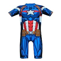 Marvel Boys Avengers Swimsuit Captain America-Costume Rash Guard Multicolored 7