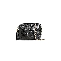 Women's Pre-Loved Chanel Black Diamond Cc Camera Bag