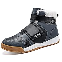 ASHION Kids Snow Boots for Boys Girls Winter High Top Non-Slip Boots Cold Weather Faux Fur Lined Warm Boots