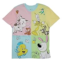 Loungefly Apparel: Disney Princess Sidekicks Color Block Unisex T-shirt - Size Large