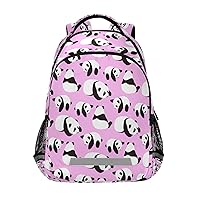 Panda School Backpack for Girl 5-12 yrs,Panda Backpack Kindergarten School Bag Pink Bookbag