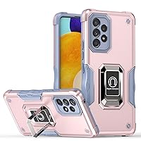 Case for Galaxy M51,Military Grade TPU+PC [Built-in Kickstand] Dual-Layer Flag Design Heavy Duty Drop Protection Magnetic Stand Phone Case for Samsung Galaxy M51 (Rose Gold)
