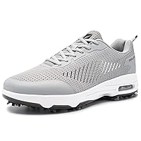 FENLERN Men's Golf Shoes Spiked Air Cushion Breathable Upper