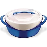 Pinnacle Large Insulated Casserole Dish with Lid 3.6 qt. Elegant Hot Pot Food Warmer/Cooler -Thermal Soup/Salad Serving Bowl Stainless Steel Hot Food Container–Best Gift Set for Moms –Holidays Blue
