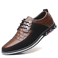 Mens Dress Shoes Casual Business Oxford Derby Orthopedic Leather Shoes Simple Lace-up Walk Loafers Flats Shoes for Men