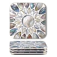 Pearlescent Color Coasters and Hard Placemats Set