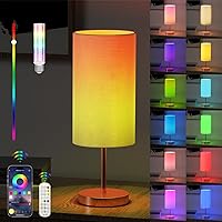 Smart Rainbow Table Lamp for Bedroom, Modern Bedside Lamps for Nightstand Decoration, 72 LED Colorful Bulb with APP Control & Music Sync, Desk Light for Home Office Living Room Decor