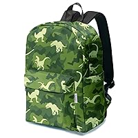 Lightweight Kids Backpack For School Boys and Girls, Preschool Kindergarten, Primary School, Daily Medium Size 3-14 Years Old (Dinosaur/Green Camouflage)