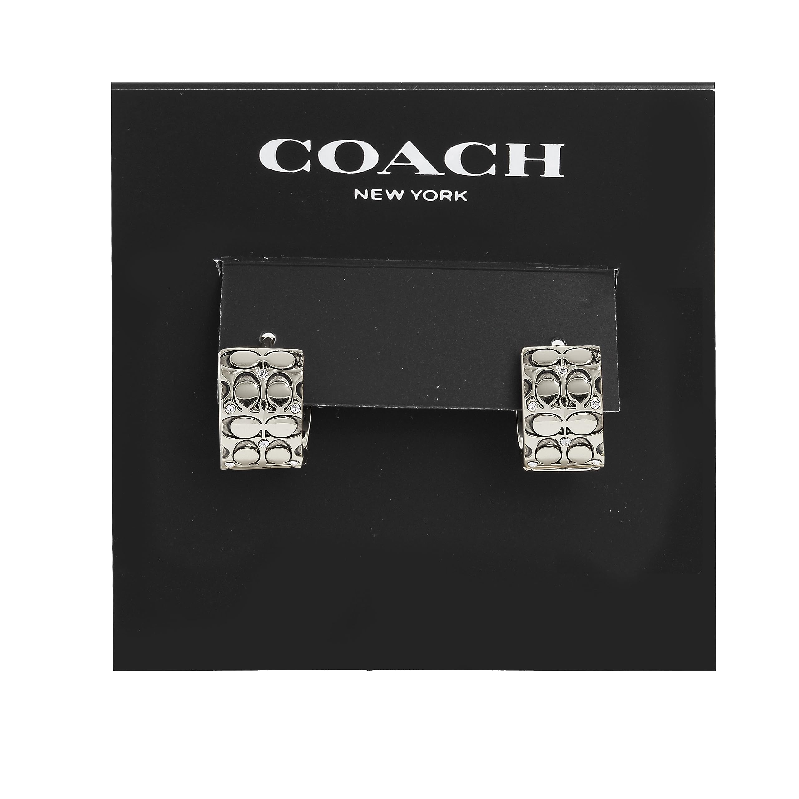 COACH Women's Signature Quilted Huggie Earrings
