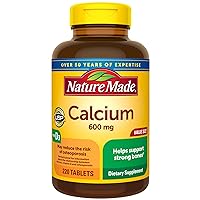 Nature Made Calcium 600 mg with Vitamin D3, Dietary Supplement for Bone Support, 220 Tablets (pack of 1)