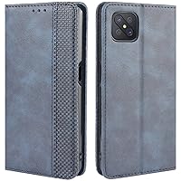 Oppo Reno4 Z 5G / Reno 4Z 5G Case, Retro PU Leather Magnetic Full Body Shockproof Stand Flip Wallet Case Cover with Card Holder for Oppo Reno4 Z 5G Phone Case (Blue)