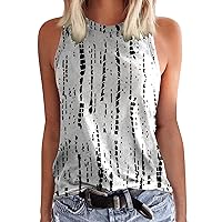 Womens High Neck Tank Tops Casual Dressy Camisoles Blouses Loose Cute Graphic Sleeveles Shirt Halter Summer Tops