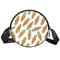Small Crossbody Bag Carrot Round Purse Wallet Mini Shoulder Bag For Women Girls 17.8x17.8cm