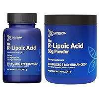 R-Lipoic Acid 300mg 120 Caps, Bio-Enhanced Na R-Lipoic Acid 50g Powder Bundle
