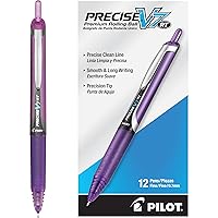 Pilot Precise V7 RT Refillable & Retractable Liquid Ink Rolling Ball Pens, Fine Point (0.7 mm), Purple, 12-Pack