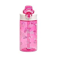 Sage Barbie Water Bottle For School or Travel, 16oz Durable Plastic Water Bottle With Straw, Handle, and Leak-Proof, Pop-Up Spout Cover (Barbie)