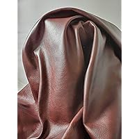 NAT Leathers Burgundy 2 Tone Vintage Two Tone Soft Upholstery Chap Cowhide 2.5 oz Genuine Leather Hide Skin 22 to 24 Square Feet (33