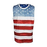 Men's American Flag Stripes and Stars Muscle Tank Top Shirt